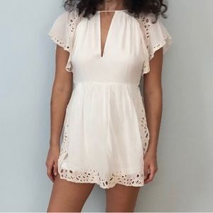 Free People Sahara Playsuit Romper size 8 Cotton Shorts